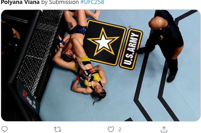 Polyana Viana mengalahkan Mallory Martin di UFC 258, Minggu (14/2/2021) WIB di Las Vegas.