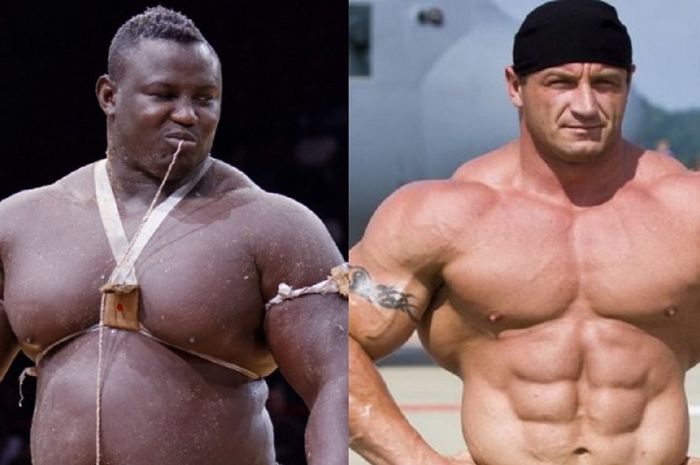 Kolase protet dua monster MMA, Serigne Ousmane (kiri) dana Mariusz Pudzianowski (kanan) yang akan segera berduel.