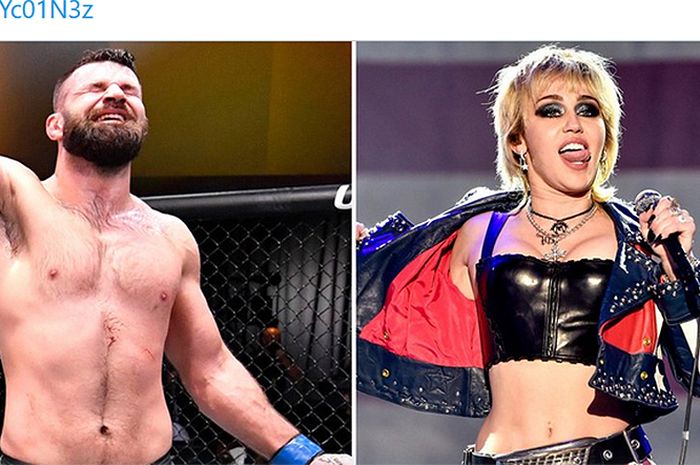 Petarung kelas menengah UFC, Julian Marquez (kiri), menjadi bahan gunjingan setelah mengajak penyanyi terkenal, Miley Cyrus, berkencan.