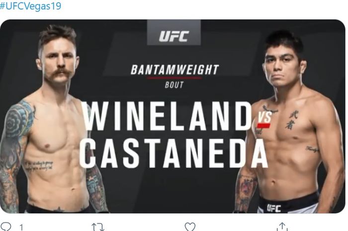 Eddie Wineland melawan John Castaneda di UFC Vegas, Minggu (21/2/2021) WIB.