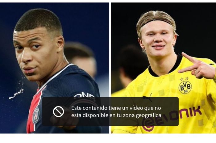 Striker Paris Saint-Germain, Kylian Mbappe, dan penyerang Borussia Dortmund, Erling Haaland.