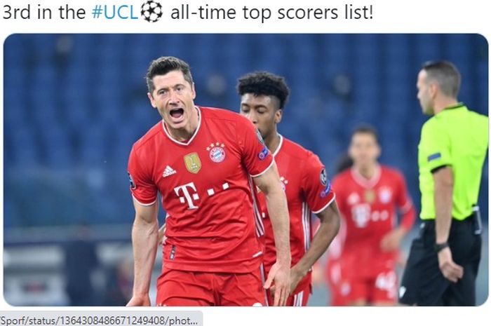 Bayern Muenchen sah menjadi jagoan laga tandang di ajang Liga Champions dengan melewati rekor Manchester United usai berhasil menggebuk Lazio.