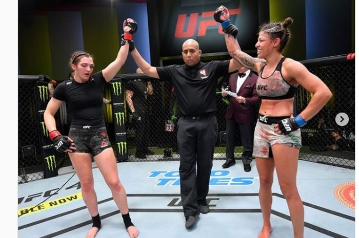 Montana De La Rosa vs Mayra Bueno Silva harus berakhir imbang di laga UFC Vegas 20 (28/2/2021)