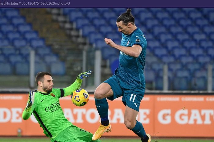 Striker andalan AC Milan, Zlatan Ibrahimovic, masih puasa gol saat timnya bangkit dan mempermalukan AS Roma. 