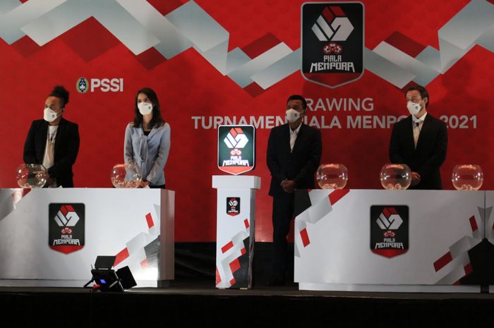 Drawing atau undian Piala Menpora 2021 di Jakarta, Senin (8/3/2021).