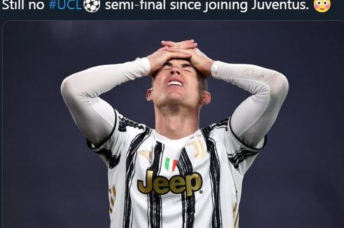 Reaksi bintang Juventus, Cristiano Ronaldo. 