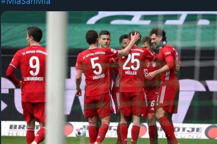 Bayern Muenchen mengalahkan Werder Bremen dalam lanjutan Bundesliga, 13 Maret 2021.