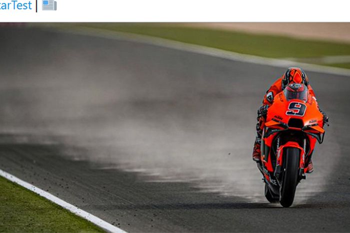 Pembalap Tech3 KTM Factory, Danilo Petrucci, mencetak waktu lap tercepat pada hari terakhir Tes Pramusim MotoGP 2021 di Sirkuit Losail, Doha Qatar, 12 Maret 2021.