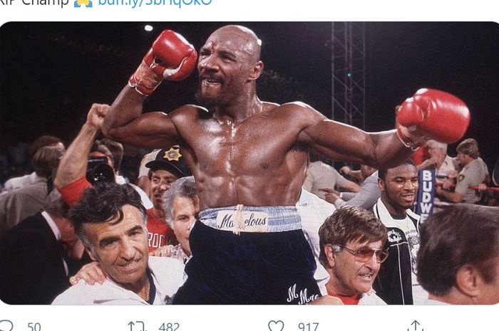 Mantan juara dunia tinju kelas menengah, Marvin Hagler.