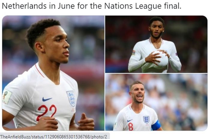 Tiga pemain Liverpool, Trent Alexander-Arnold, Joe Gomez, dan Jordan Henderson, tidak masuk ke skuad timnas Inggris yang akan beraksi dalam kualifikasi Piala Dunia 2022 pada pertengahan Maret 2021.