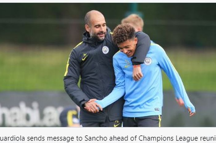Juru taktik Manchester City, Pep Guardiola, tidak menyesali kepergian Jadon Sancho dari klub dan senang melihat mantan anak asuhnya tampil bagus.