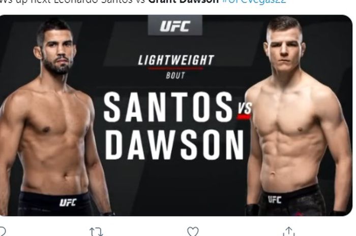 Leonardo Santos vs Grant Dawson di UFC Vegas 22.