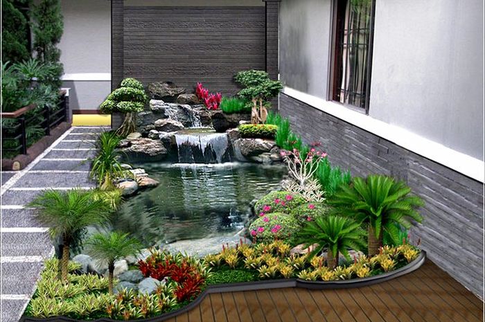 rumah minimalis dengan taman kecil