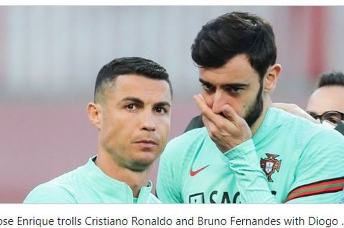 Mantan bek sayap Liverpool, Jose Enrique, mengejek Cristiano Ronaldo dan Bruno Fernandes usai Portugal bermain imbang 2-2 melawan Serbia.