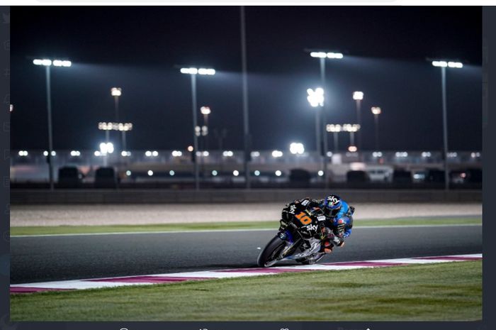 Pembalap Esponsorama Racing, Luca Marini, saat beraksi pada MotoGP Qatar 2021 di Sirkuit Losail, Minggu (28/3/2021).