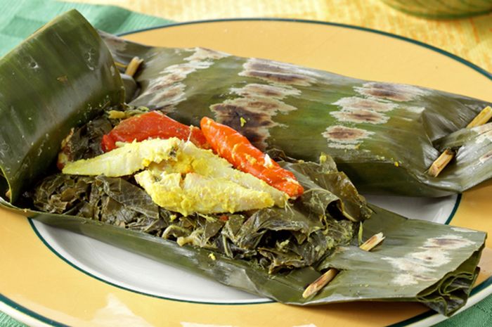 Resep Pepes Teri Daun Singkong