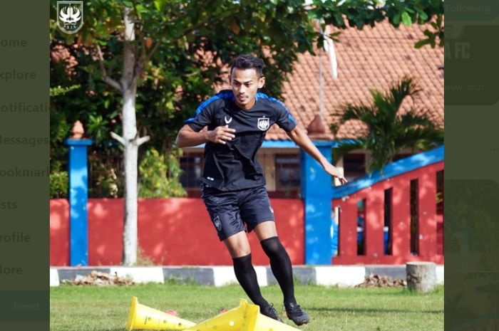 Pemain PSIS, Hari Nur Yulianto, ketika berlatih jelang laga PSIS Semarang vs Arema FC, Senin (29/3/2021).