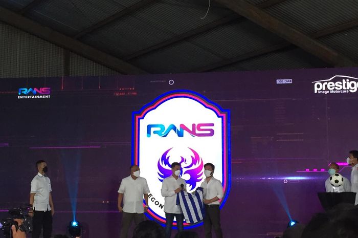 Acara launching Rans CIlegon FC, Rabu (31/3/2021).