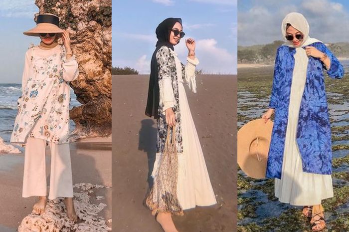 Inspirasi OOTD Hijab Estetik ke Pantai ala Desiana Suryani, Mudah