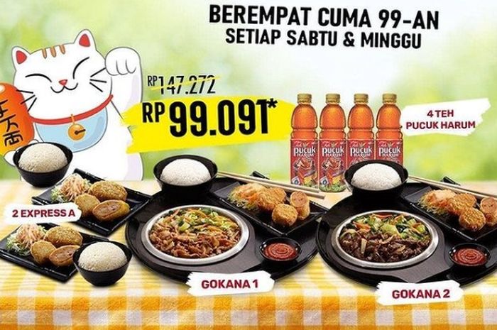 Promo Gokana Makan Berempat Lebih Murah dan Hemat Setiap 