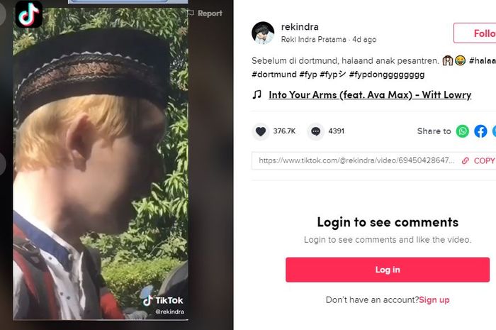 Video tiktok viral yang sebut Erling Haaland pernah jadi santri di Indonesia.