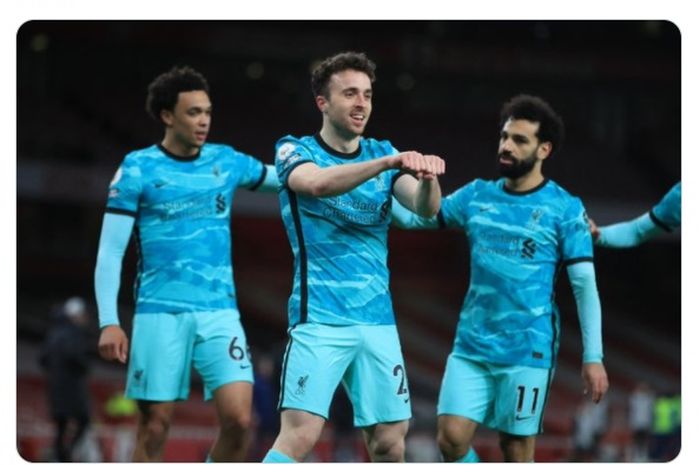 Liverpool meraih kemenangan telak 3-0 saat berjumpa Arsenal di Stadion Emirates dalam laga pekan ke-30 Liga Inggris 2020-2021.