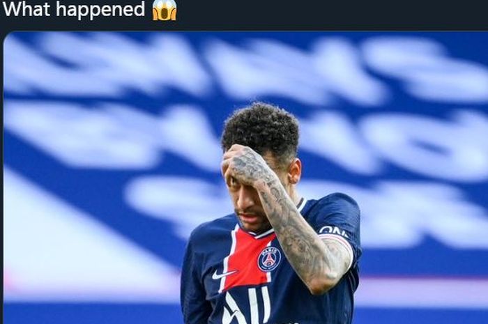Neymar mendapat kartu merah dalam duel Liga Prancis antara PSG vs Lille, 3 April 2021.