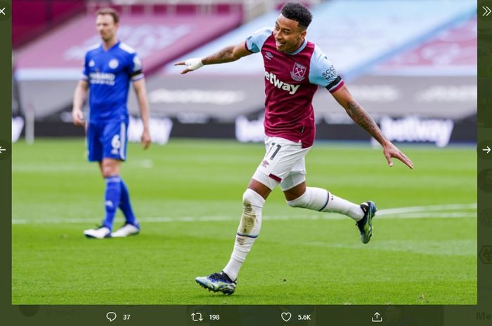 Jesse Lingard menjadi bintang dalam laga West Ham vs Leicester, Minggu (11/4/2021) malam WIB.