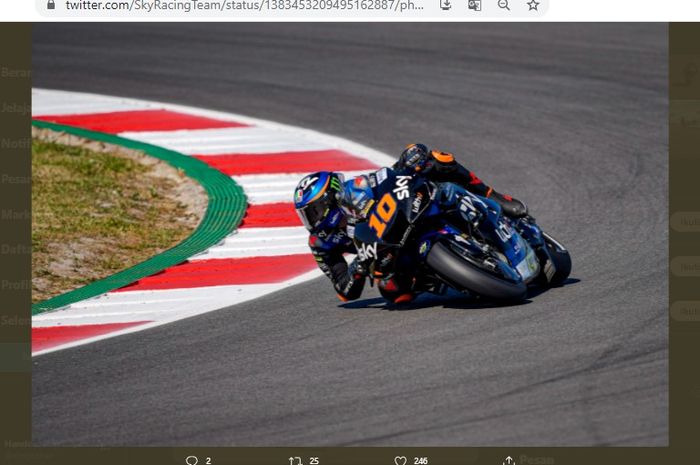 Pembalap Esponsorama Racing, Luca Marini, saat sesi kualifikasi MotoGP Portugal 2021, Sabtu (17/4/2021).