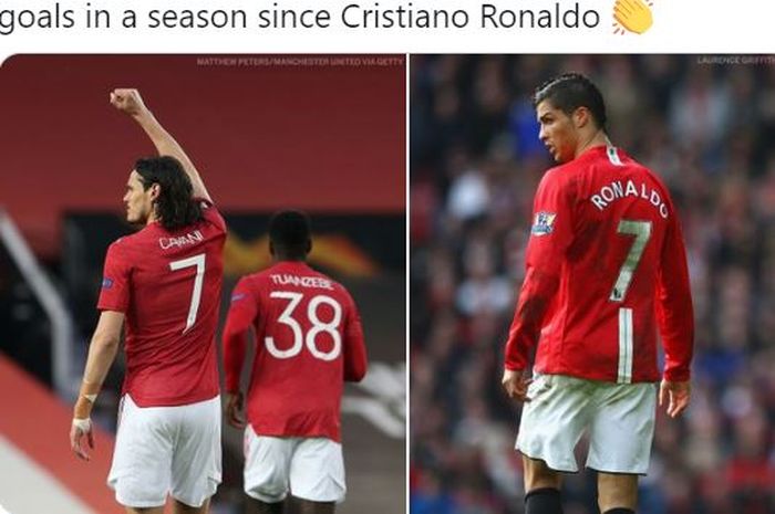 Edinson Cavani meniru Cristiano Ronaldo, Manchester United kembali mempunyai nomor tujuh mengerikan dan merapat ke puncak klasemen Liga Inggris.