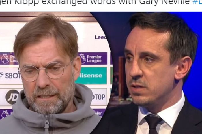 Legenda Manchester United, Gary Neville, bingung mengapa pelatih Liverpool, Juergen Klopp, memarahinya saat membahas European Super League.