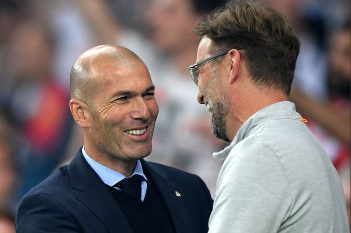 Pelatih Real Madrid, Zinedine Zidane dan Liverpool, Juergen Klopp.