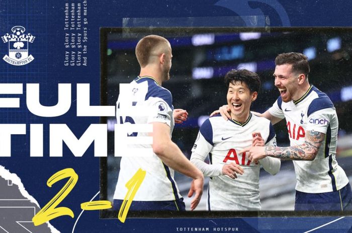 Tottenham Hotspur menekuk Southampton dalam laga Liga Inggris, 21 April 2021.