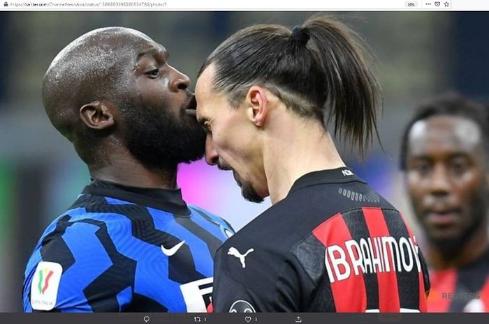 Perseteruan Romelu Lukaku dan Zlatan Ibrahimovic dalam laga perempat final Coppa Italia 2020-2021.