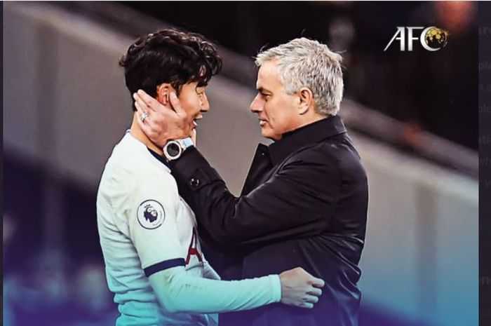 Jose Mourinho dan Son Heung-min ketika sang pelatih masih menukangi Tottenham.