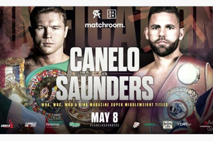 Poster pertandingan Canelo Alvarez vs Billy Joe Saunders, Minggu (9/5/2021)