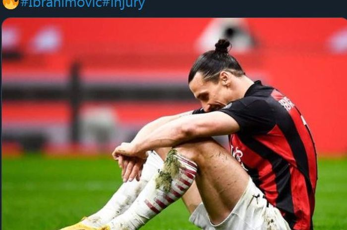 Zlatan Ibrahimovic mengalami cedera dalam laga Juventus vs AC Milan, 9 Mei 2021.