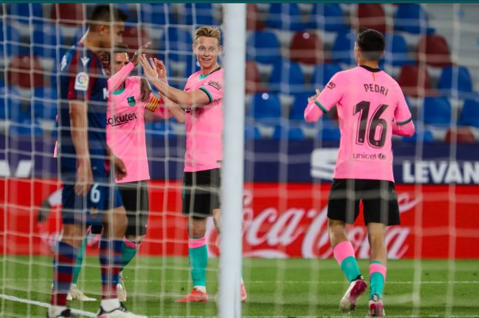 Barcelona bermain imbang 3-3 melawan Levante dalam lanjutan laga pekan ke-36 Liga Spanyol 2020-2021.