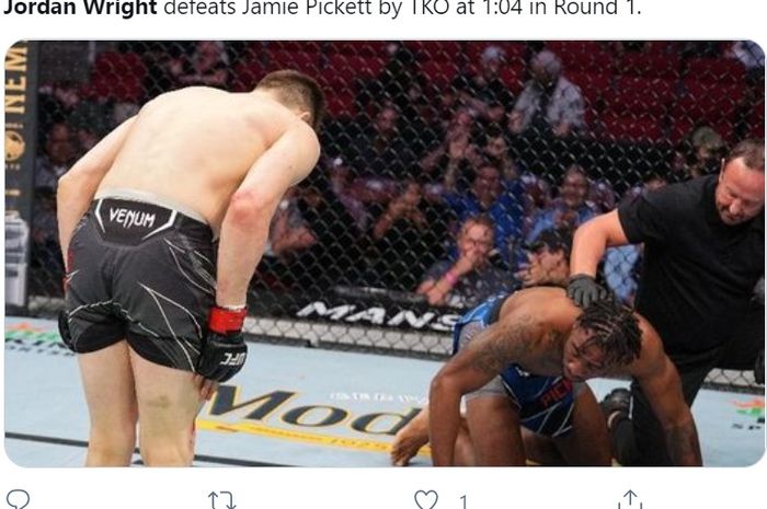 Jordan Wright mengalahkan Jamie Pickett di UFC 262, Minggu (16/5/2021) WIB di Toyota Arena, Houston.