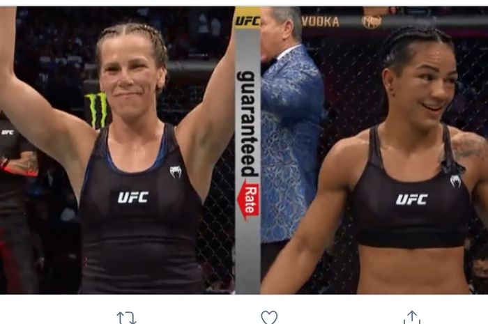 Katlyn Chookagian menang angka mutlak atas Viviane Araujo di UFC 262, Minggu (16/5/2021) WIB di Toyota Arena, Houston, Texas.