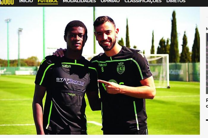 Bruno Fernandes (kanan) ketika bersama Nuno Mendes (kiri) di Sporting CP.