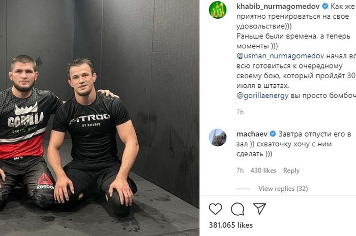 Khabib Nurmagomedov mengumumkan Usman Nurmagomedov akan bertarung lagi pada 30 Juli 2021.