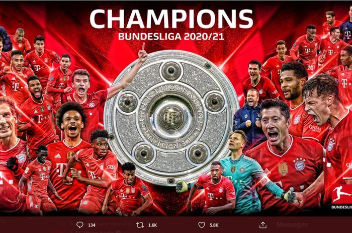 Bayern Muenchen juara Bundesliga 2020-2021.