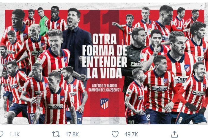 Atletico Madrid juara Liga Spanyol 2020-2021.