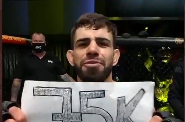 Bruno Gustavo da Silva meminta tambahan bonus usai menang di UFC Vegas 27, Minggu (23/5/2021).