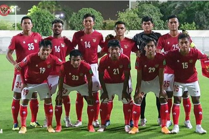 Line-up Timnas Indonesia saat melakoni pertandingan persahabatan melawan Afghanistan,  Selasa (25/5/2021) malam WIB.