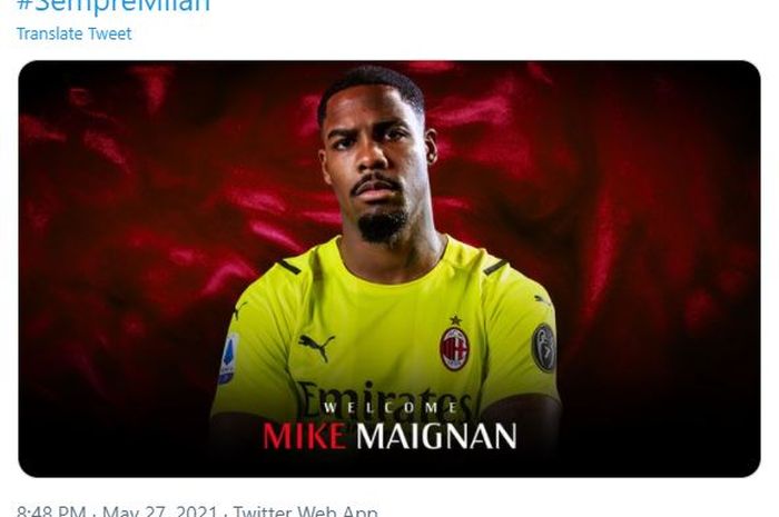 Mike Maignan resmi menjadi pemain AC Milan.