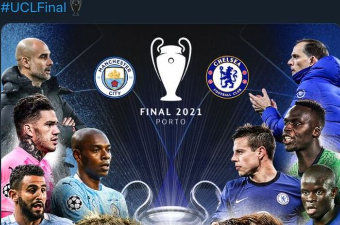 Manchester City menghadapi Chelsea di final Liga Champions 2020-2021, Sabtu (29/5/2021).