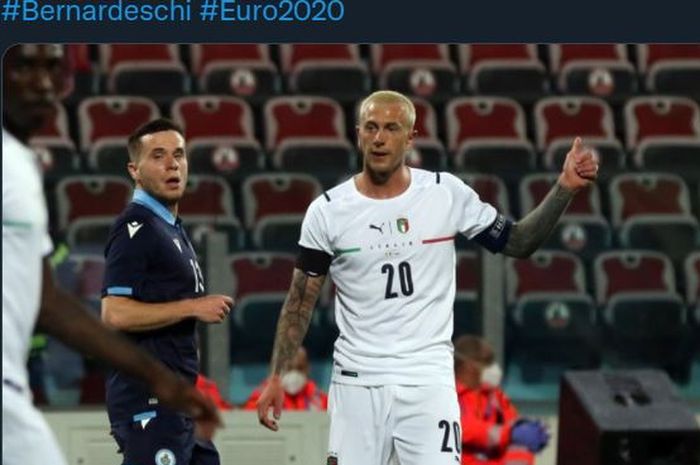 Federico Bernardeschi saat tampil membela timnas Italia menghadapi San Marino, 28 Mei 2021.