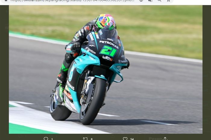 Pembalap Petronas Yamaha SRT, Franco Morbidelli, saat berlaga pada MotoGP Italia 2021.